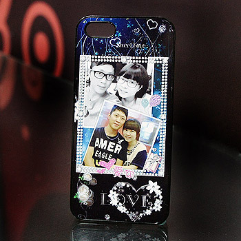 手機殼轉印-I PHONE 5塑膠硬殼-個性黑